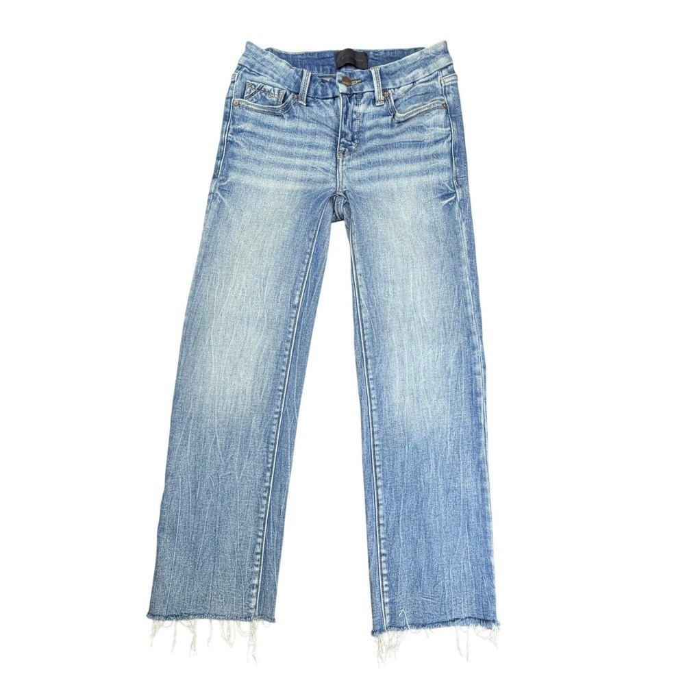 Buckle Black Cropped Straight Jeans Womens 24 Blue‎ Fit No 53 Raw Hem Denim